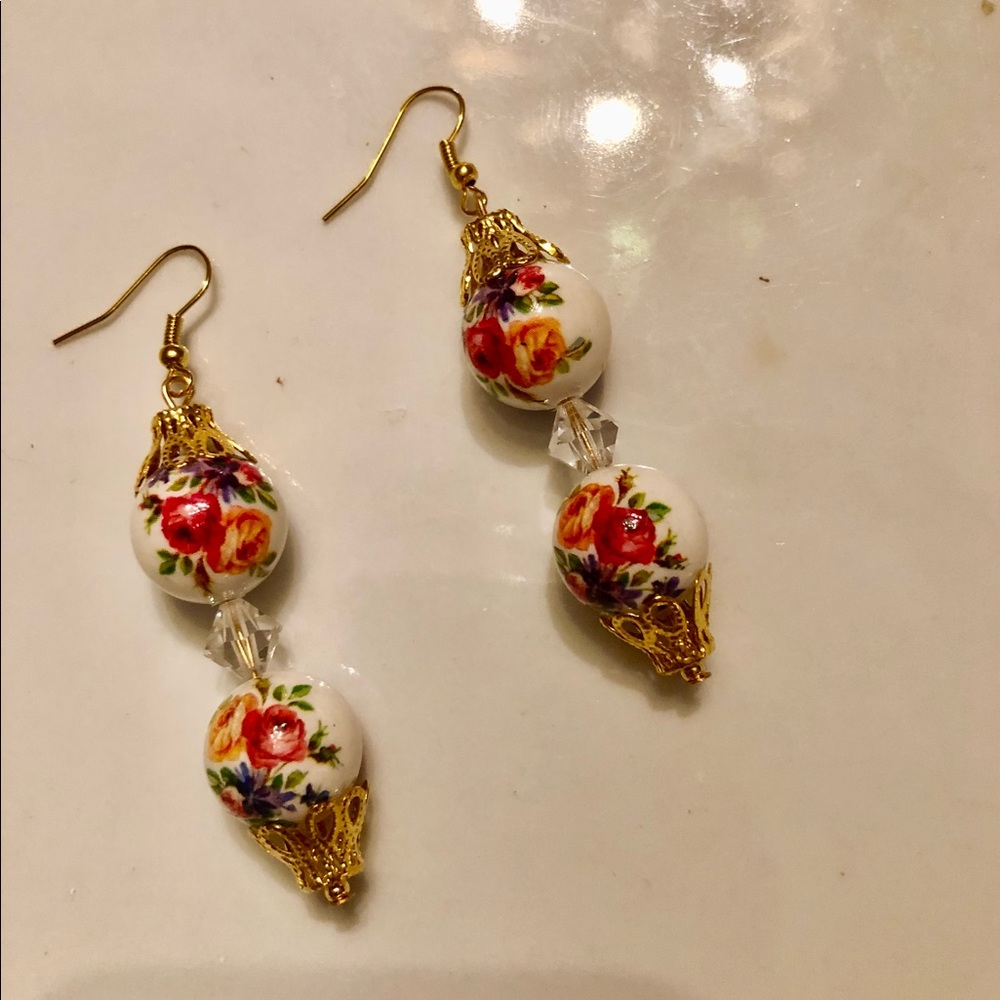 Lovely handcrafted repurposed set of earrings designed by me . Beads of Germany